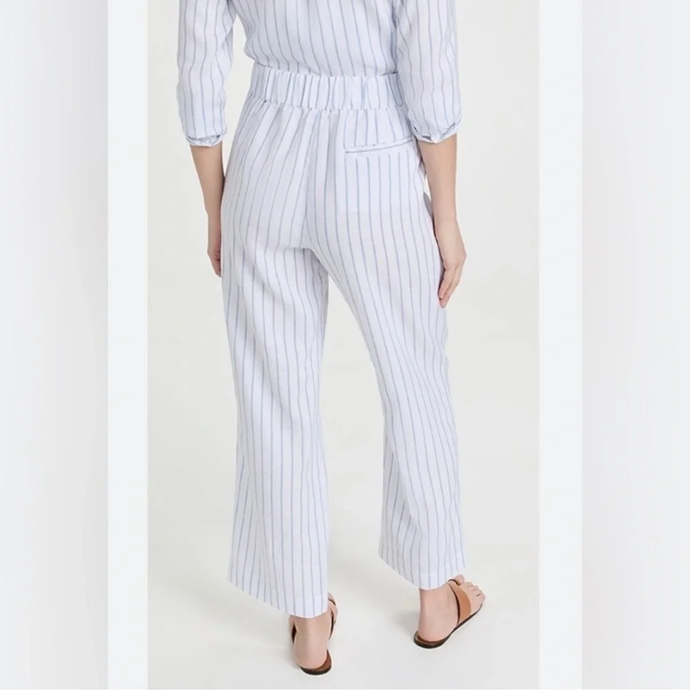 Faherty Malibu Linen Blend Pants Pier Stripe Size XL Preppy Minimalist Coastal